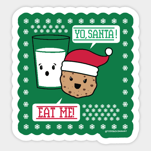 SANTA EAT ME Sticker by toddgoldmanart